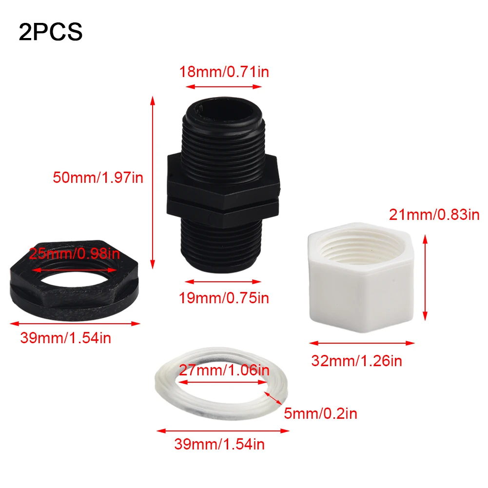

Screw Connections Easy to install 3/4 Inch Rain Barrel Connector External Thread Reliable Tank Screw Connection 2 Pieces