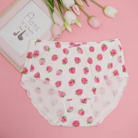 70 110kg plus size women girl cute panties cotton soft sexy underwear women adorable cherry breathable underpants lingerie