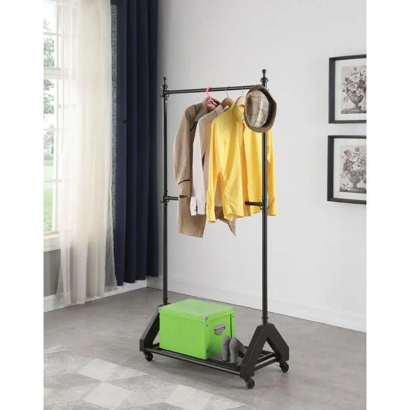 

2-Tier Lockable Casters Hall Tree Dark Bronze (980044)