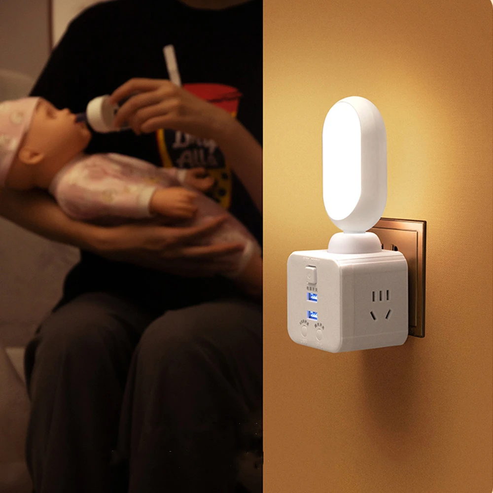 

USB Plug Lamp 240V Electric Plug Small Book Lamps LED Eye Protection Reading Light Remote Control Light Four Speed Adjustment