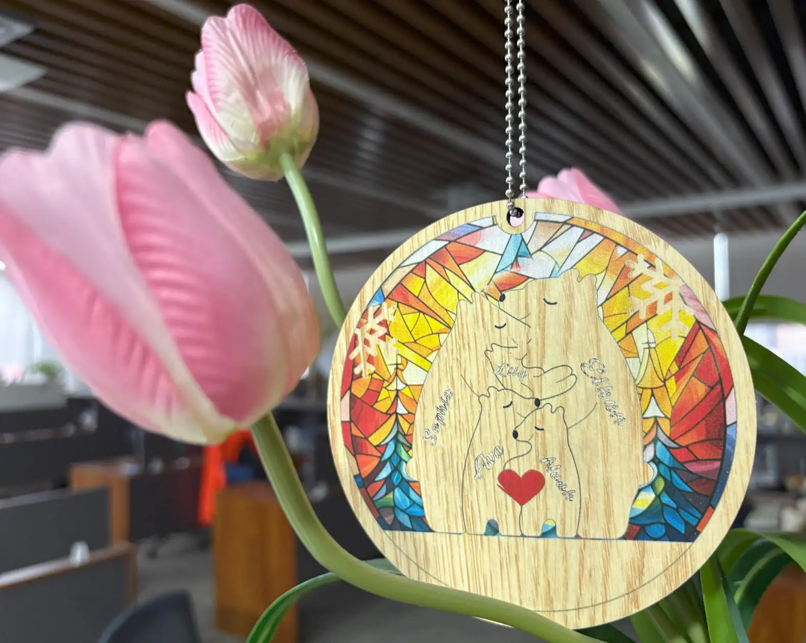 Деревянная семейная головоломка с медведем деревянное имя семейный подарок на