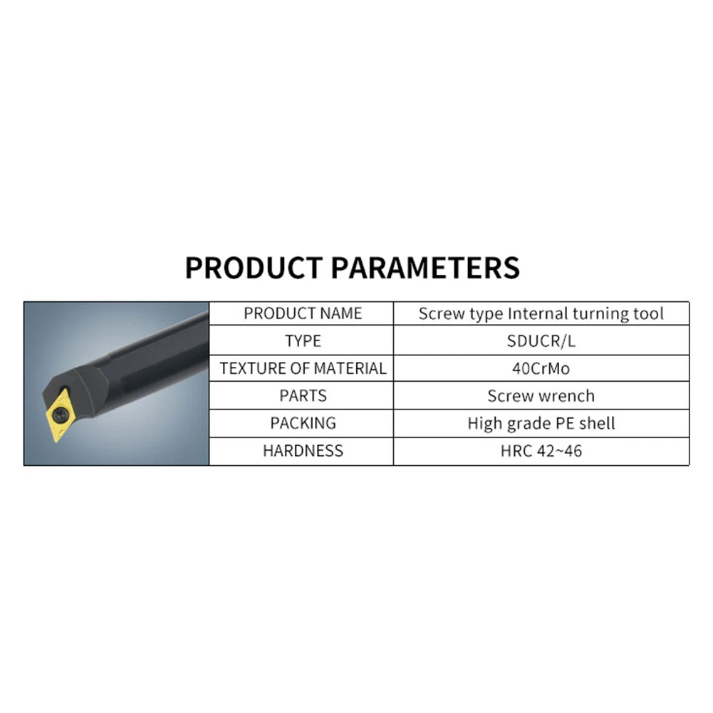 

Durable Practical Useful Brand New Turning Tool Holder Insert Blades Replacement S20R-SDUCR11 200mm Shank 20X200mm