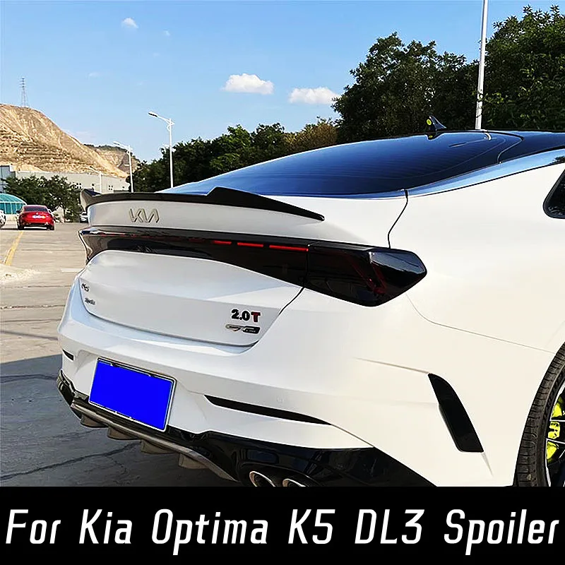 Rear Trunk Lid Boot Ducktail Lip Spoiler Wings For 2020 21 22 23 Kia Optima K5 DL3 Black White Carbon Exterior Accessories