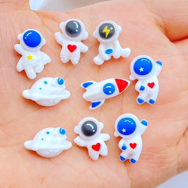 

20pcs mixed Mini cartoon astronaut, Earth series Nail Decoration 3D Various Styles And Colors Mixed Fashionable nail Accessories