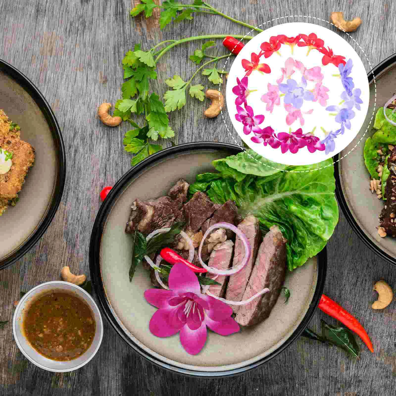 

Plate Flower Artificial Heads Decoration Decorations Flowers Sushi Sashimi Silk Tank Dish Japanese Fake Orchid Fish Style