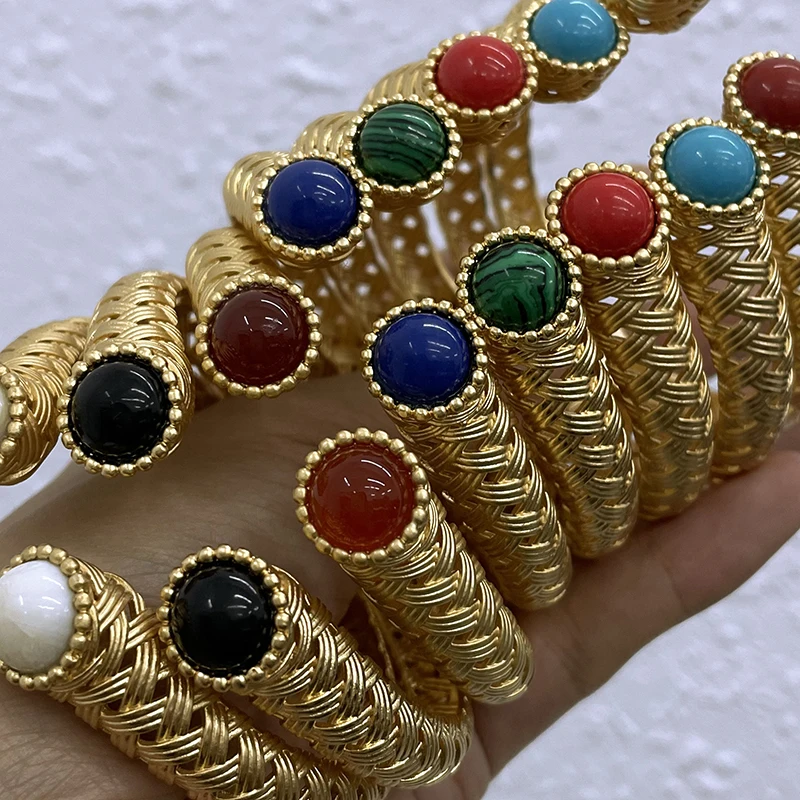 

Dubai Gold Color Bracelet With Ring For Women Cuff Bangle Bride Wedding Party Gift Exquisite Accessories