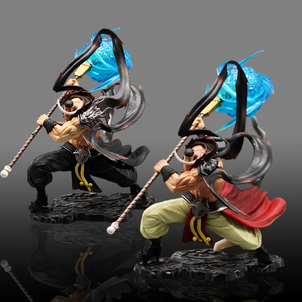 

One Piece Anime Figure White Beard Action Figures with Light Whitebeard Statue Figurine Collectible Model Toys 28CM child Gifts