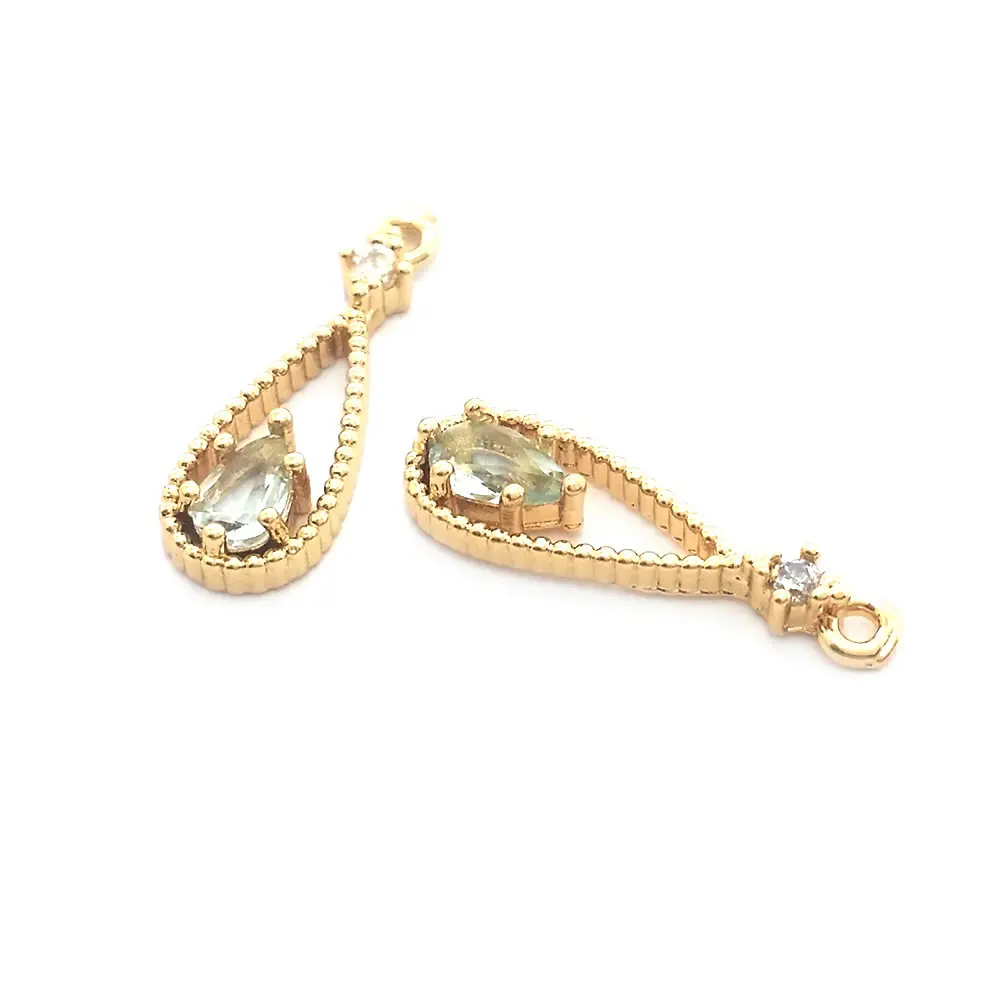 Подвески в форме капли из 18-каратного золота 10 шт