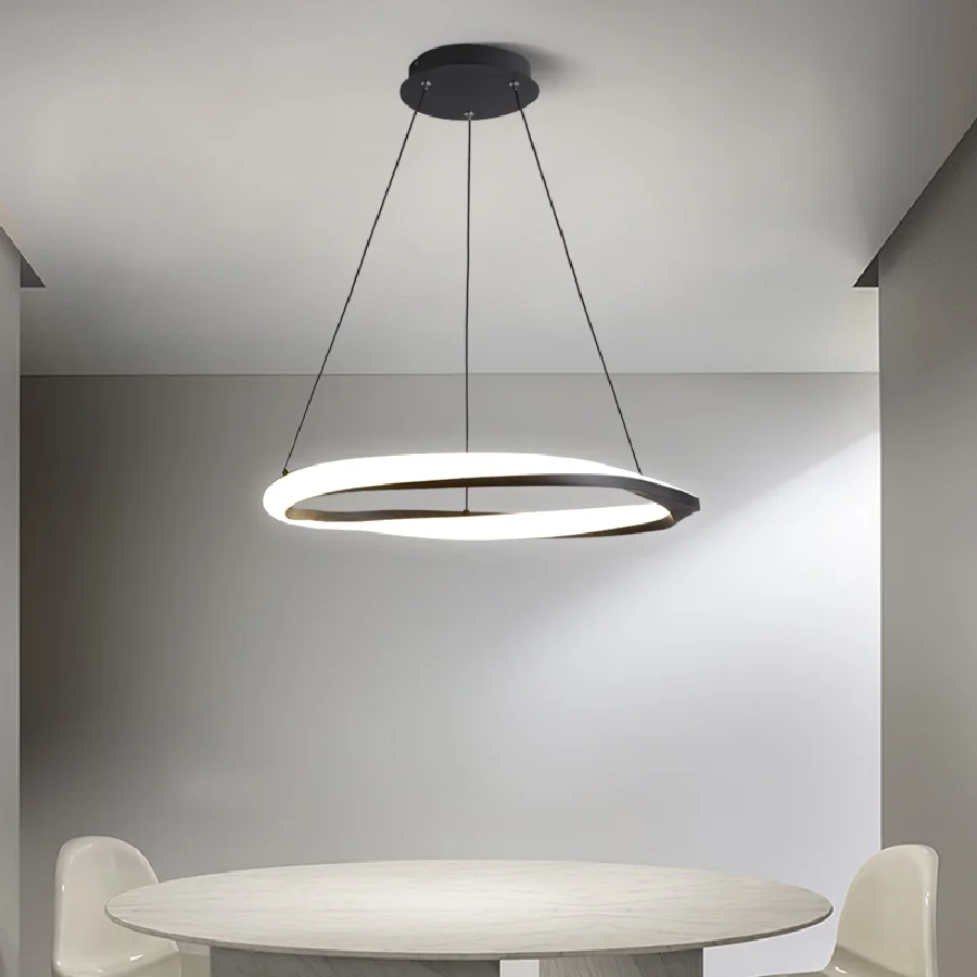 

Restaurant Chandelier Creative Personality Art Nordic Ring Chandelier Shop Commercial Modern Minimalist Bedroom Pendant Light