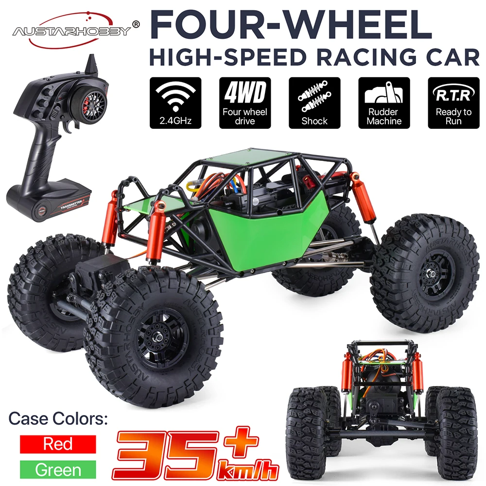 AUSTARHOBBY AX-8504 Радиоуправляемая машина 1/10 4WD 2,4G, электрическая рамка для подъема на гусеничном ходу, шасси с трубкой, роликовая клетка, грузовик, игрушки