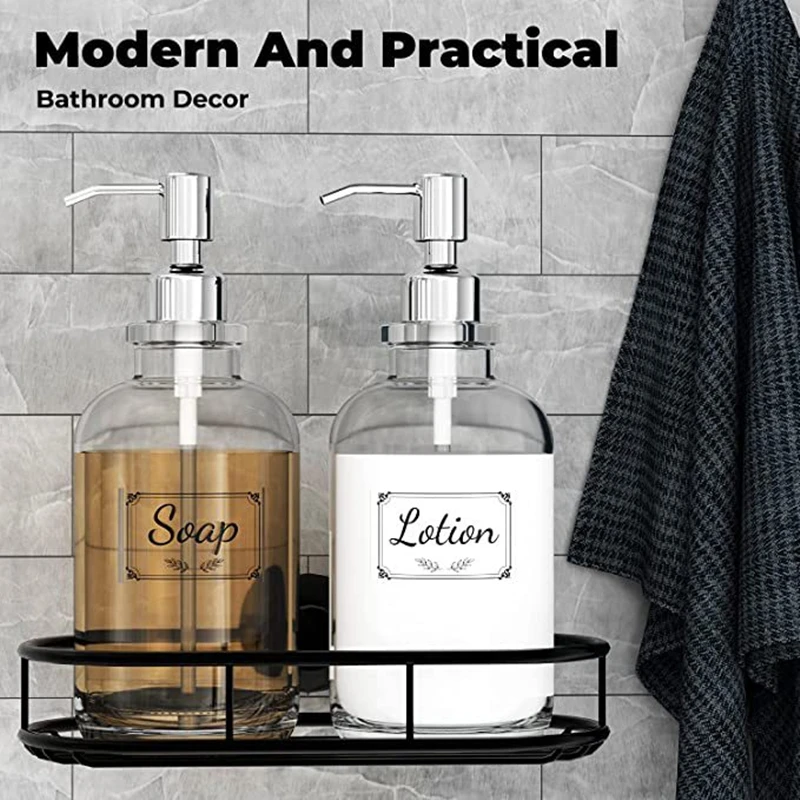 

Бутылки для жидкого мыла-дозатор для жидкости, прозрачный, стеклянный, с помпой, с наклейками, емкость для геля и лосьона для душа