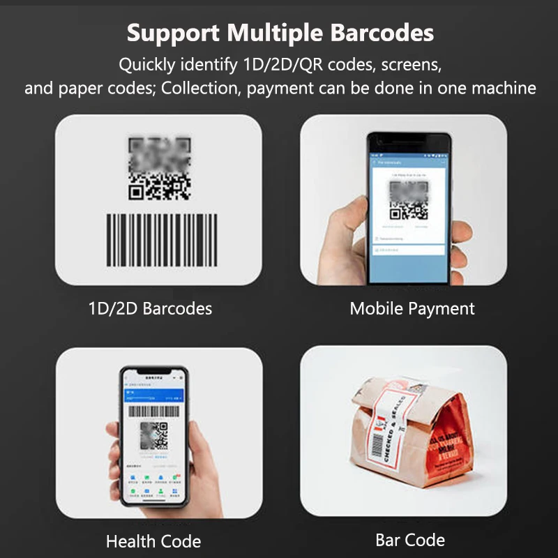 Фото Проводной сканер штрих-кода 1D 2D QR, высокоскоростная платформа, автоматический считыватель с функцией громкой связи, USB-порт Plug & Play для Window Android №4