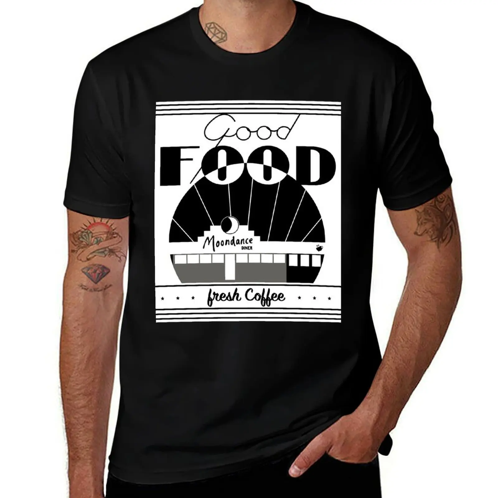 Фото Футболка Moondance Diner Tick Tick Boom, базовая однотонная хлопковая футболка с короткими рукавами №1
