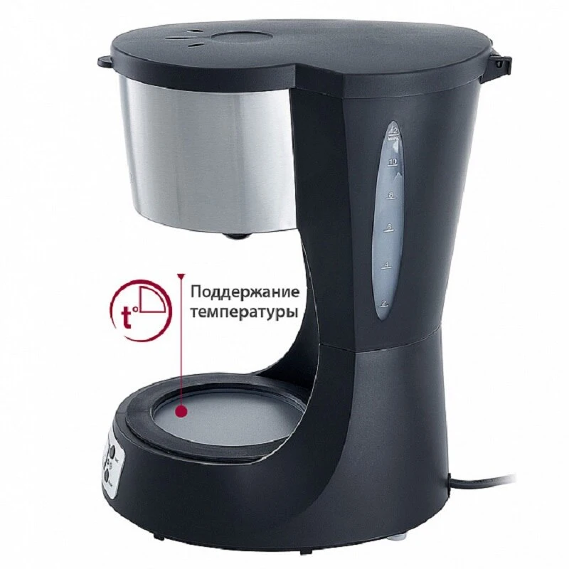 Кофеварка DELTA LUX DE-2000 1000 Вт 1500 мл черный |