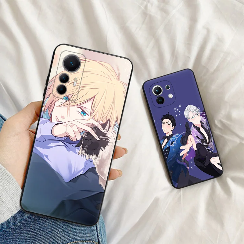 Matte Phone Cases For Redmi 12 12c 13c Note12 Note13 Pro YURI On ICE Xiaomi 13 Lite 12x 12t 12s 4G 5G Cartoon Soft Black Cover