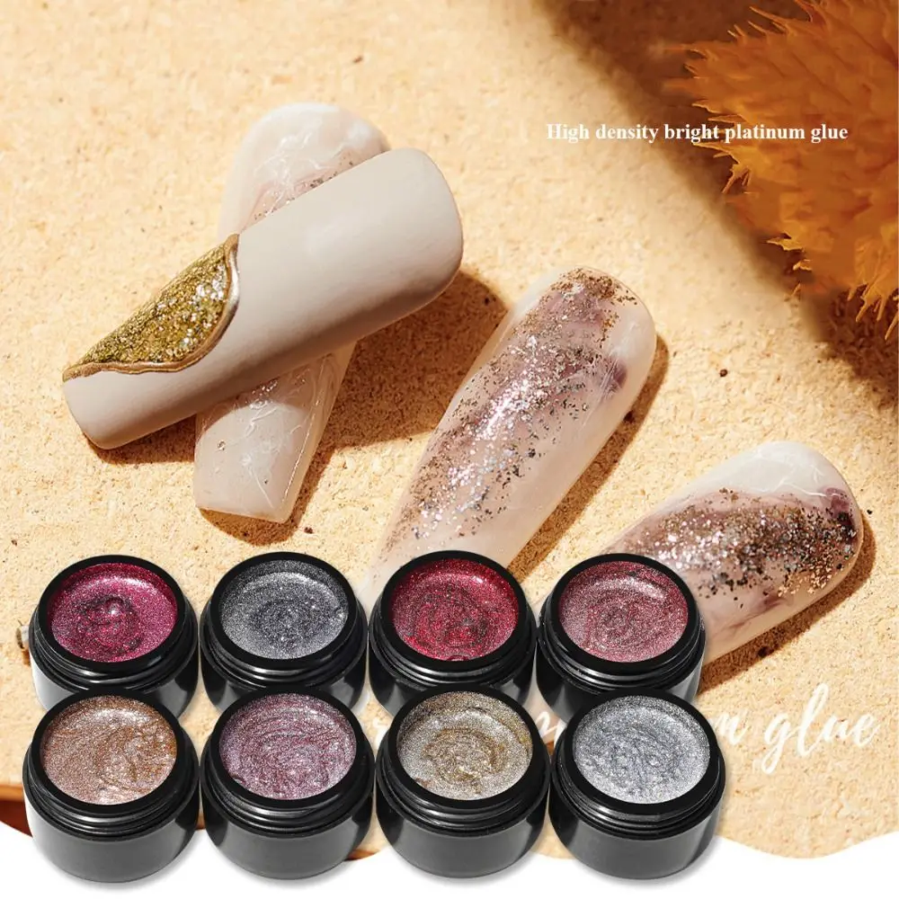 

1 Box Starry Professional Glitter Sequin Gold Silver Painted Nail Art Tool Platinum Nail Polish Gel Manicure Accessories 24g