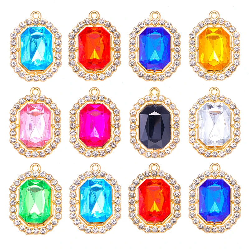 10 шт. 16*23 мм квадратные с дрелью Эмалевые Серьги Браслеты Женские аксессуары