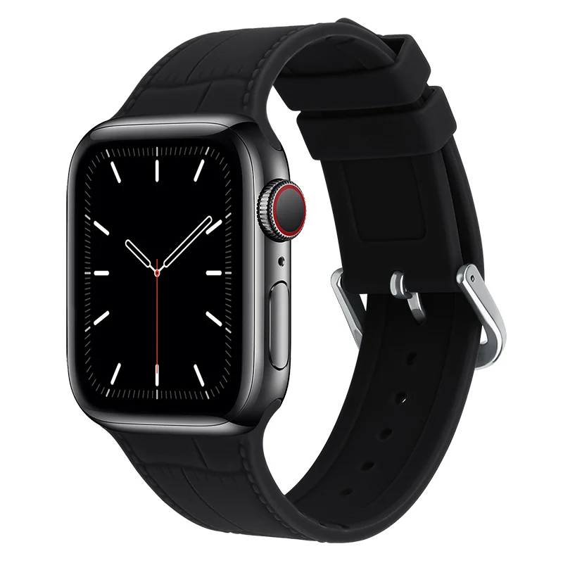

Silicone Strap For Apple Watch band 45mm 41mm 44mm 40mm 42mm 38mm Rubber watchband bracelet iWatch serie 7 SE 6 5 4 3 2 1 band