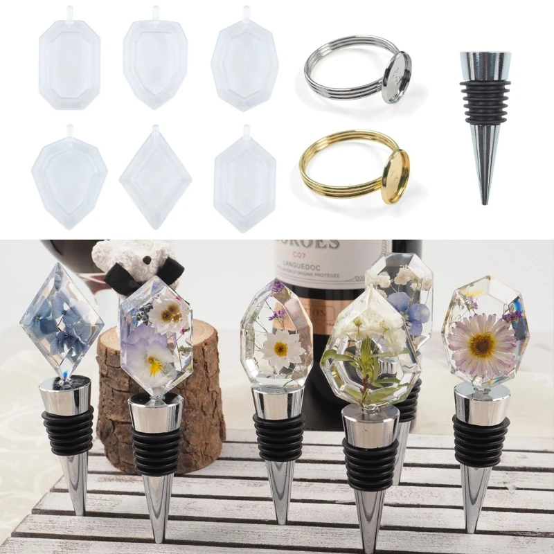 

Silicone Wine Bottle Stopper Molds DIY Hand-making Wine Stopper Napkin Buckles Accessories for Hand-Making DIY Crafts T8DE
