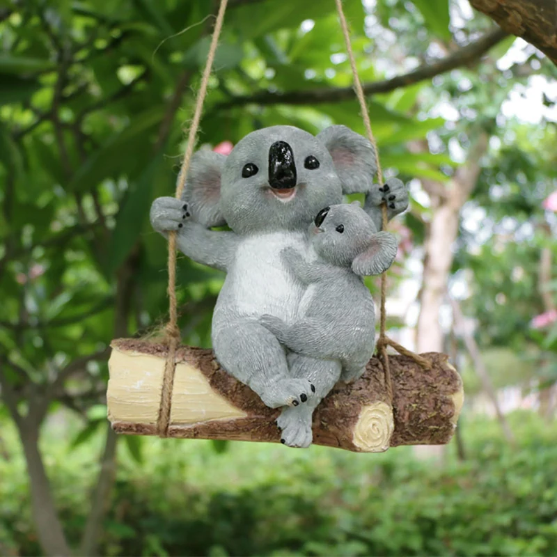

Outdoor Cute Resin Koala Statue Hanging Koala Garden Figurine Yard Hanging Ornament Decoration Animal Statue