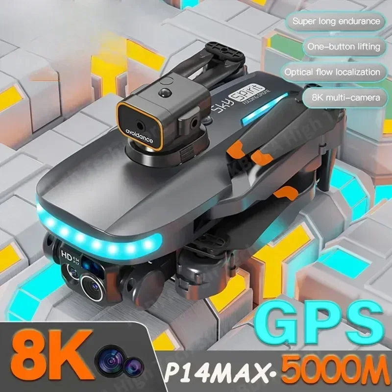 

GSF P14 Drone GPS 8K HD Obstacle Avoidance Foldable Brushless Profesional UAV Dual Camera Intelligent Aircraft RC Quadcopter