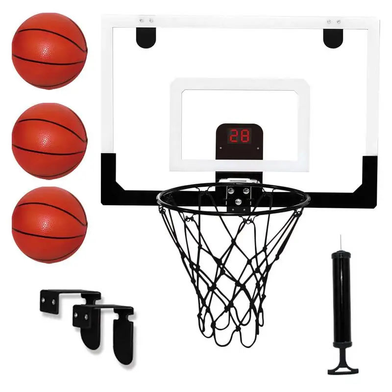 

5pcs/set Electronic Basketball Hoop Over The Door Basketball Mini Hoop Dunkable Outdoor Kids Toy Basketball Training Accessories
