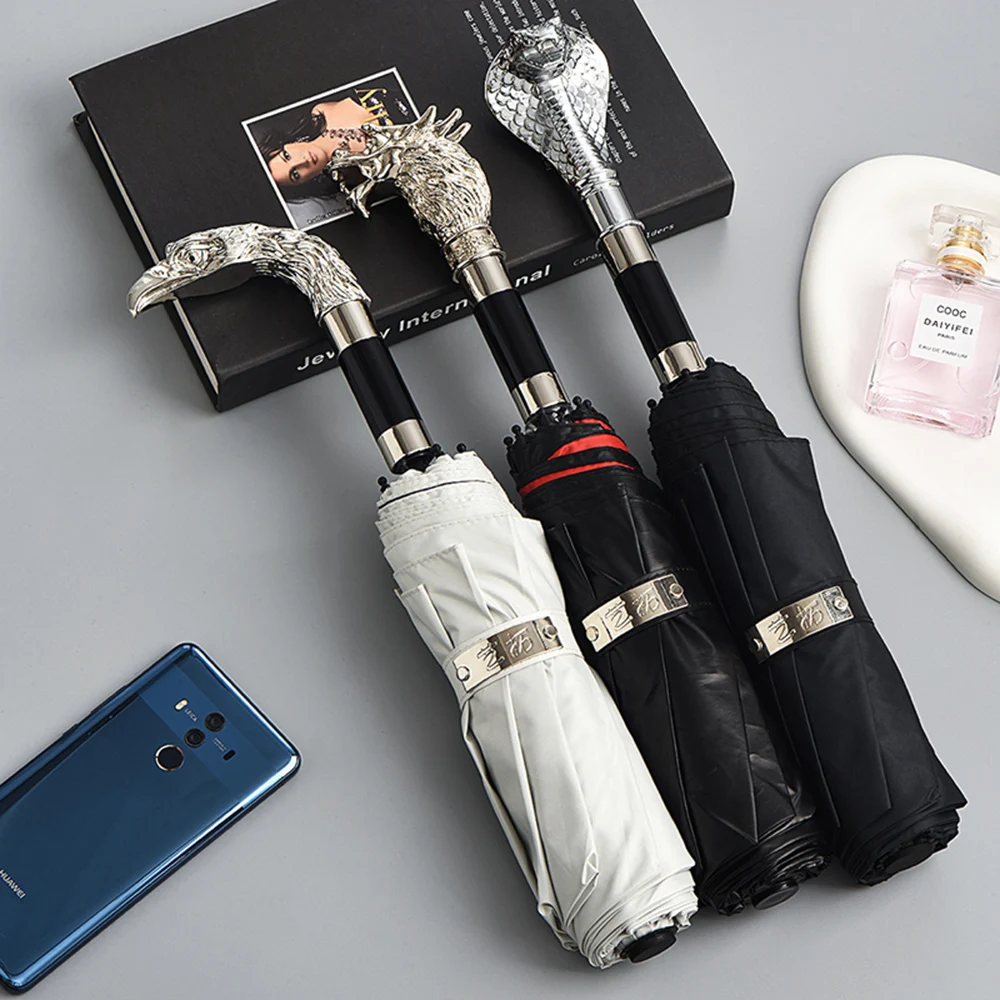 Зонт с защитой от УФ-лучей роскошный складной зонт 8 ребрами рисунком орла