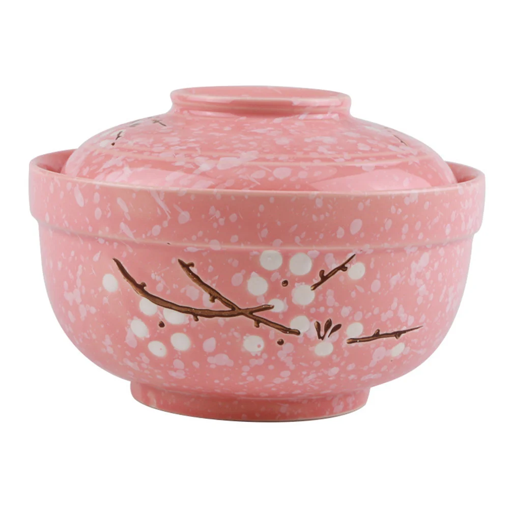 

Bowllid Soup Ceramic Pot Noodle Bowls Stew Serving Steam Tureen Porcelain Instant Ramen Cupsteaming Lids Stock Asian Birds Small
