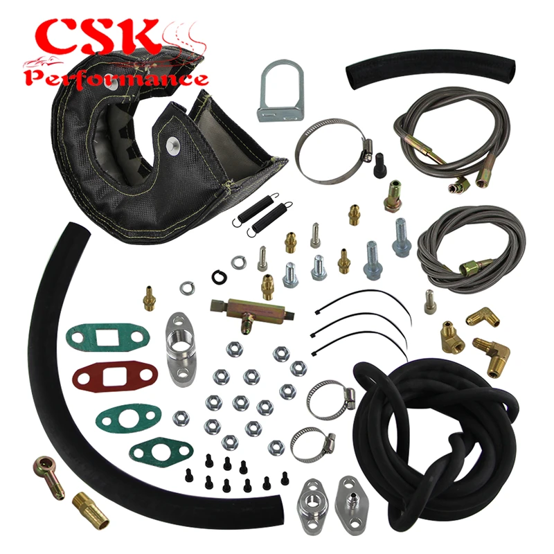 

Комплект возврата слива масла и Т4 турбо тепловое одеяло щит для T3 GT30 GT32 GT35 GT37 T4 T04S T04Z T4E GT40 GT42 GT45 GT46 GT47 GT55