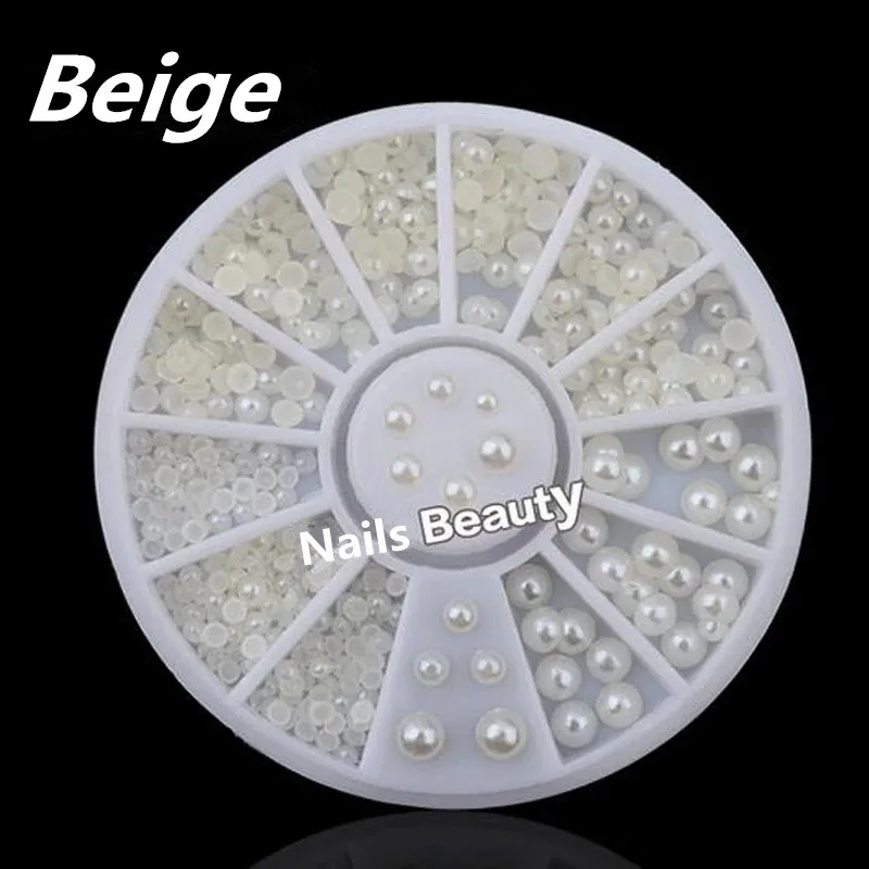 1 колесо полужемчужные бусины для дизайна ногтей стразы украшения смешанные