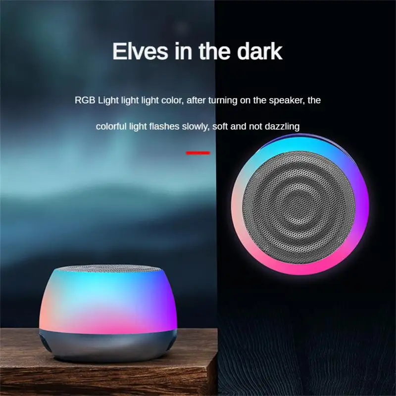 

Portable Music Sound Player Mini Bluetooth-Compatible Speaker Small Stereo Led Lights Atmosphere Rhythm RGB Luminous Subwoofer