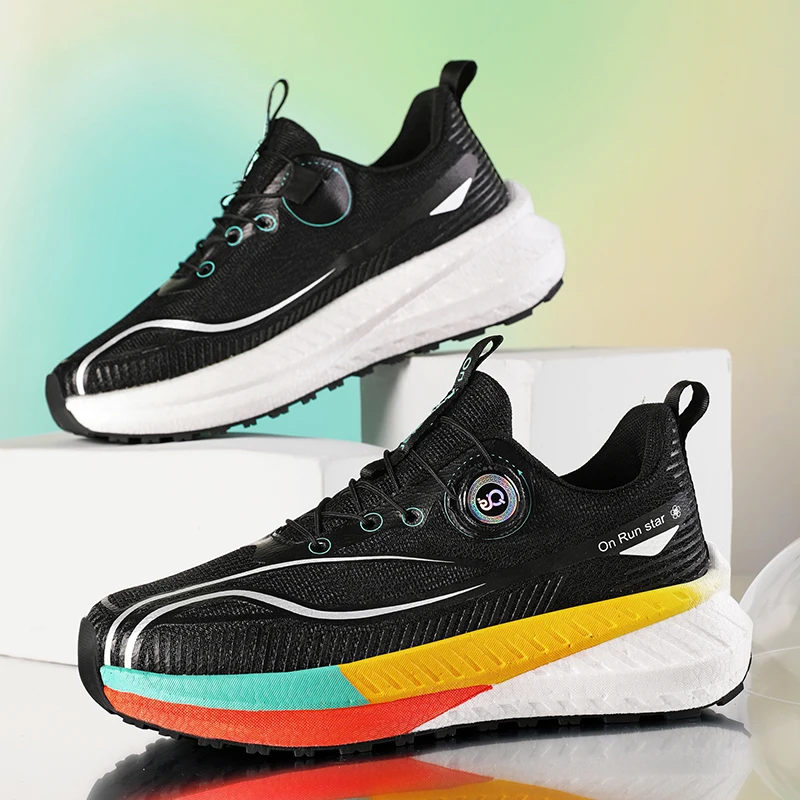 Кроссовки мужские с амортизацией на толстой подошве удобные кроссовки плоской