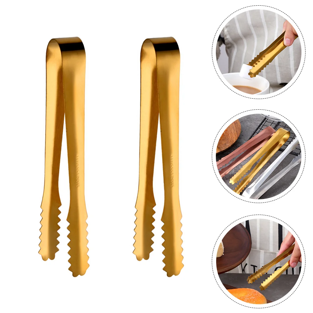 

2pcs Ice Cube Clip Reusable Mini Tong Tong Sugar Cube Tong for Families Co-worker Lover Friends