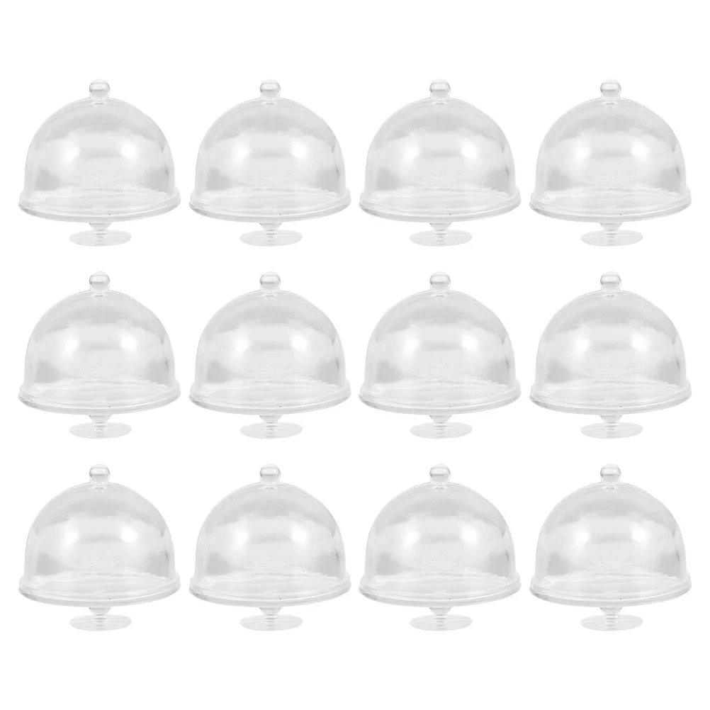 

12pcs Mini Cake Domes House Cake Stand Ornaments House Cake Holder Miniature Cake Dome