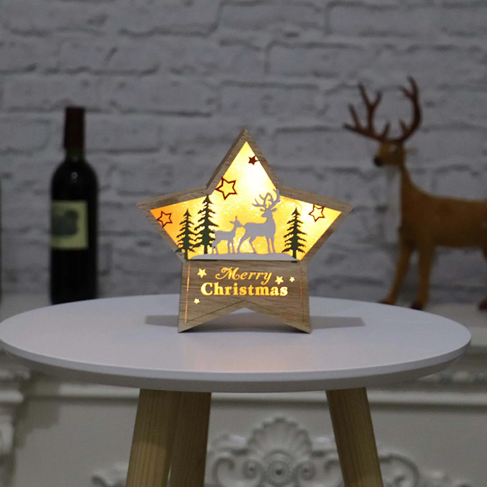 

Декоративные украшения, рождественские пятиконечные звезды, деревянные светящиеся украшения и подвески