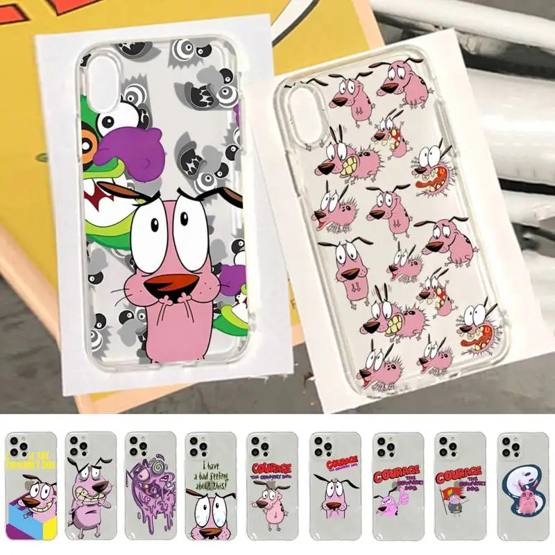 

Dog-Courage-The-Cowardly Phone Case For iPhone 14 13 12 11 Pro Max Mini X Xs XR 6 7 8 Plus SE 2020 Transparent Case