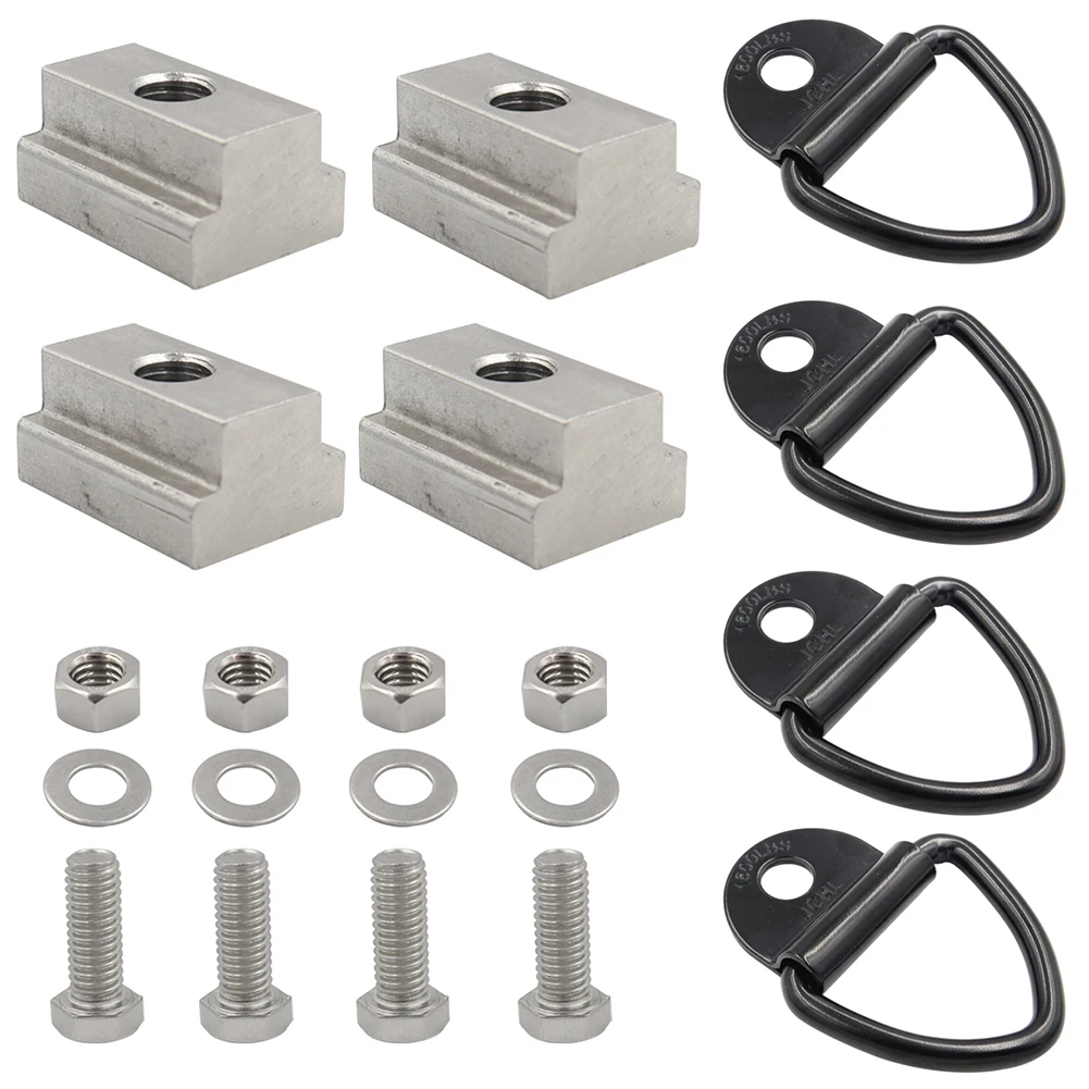 

Pickup Cleat T Slot Nut 3/8\"-16 Thread Tie Trailer Hook Cargo Bolt For Toyota Car Accessories High Quality V-Tie Rings
