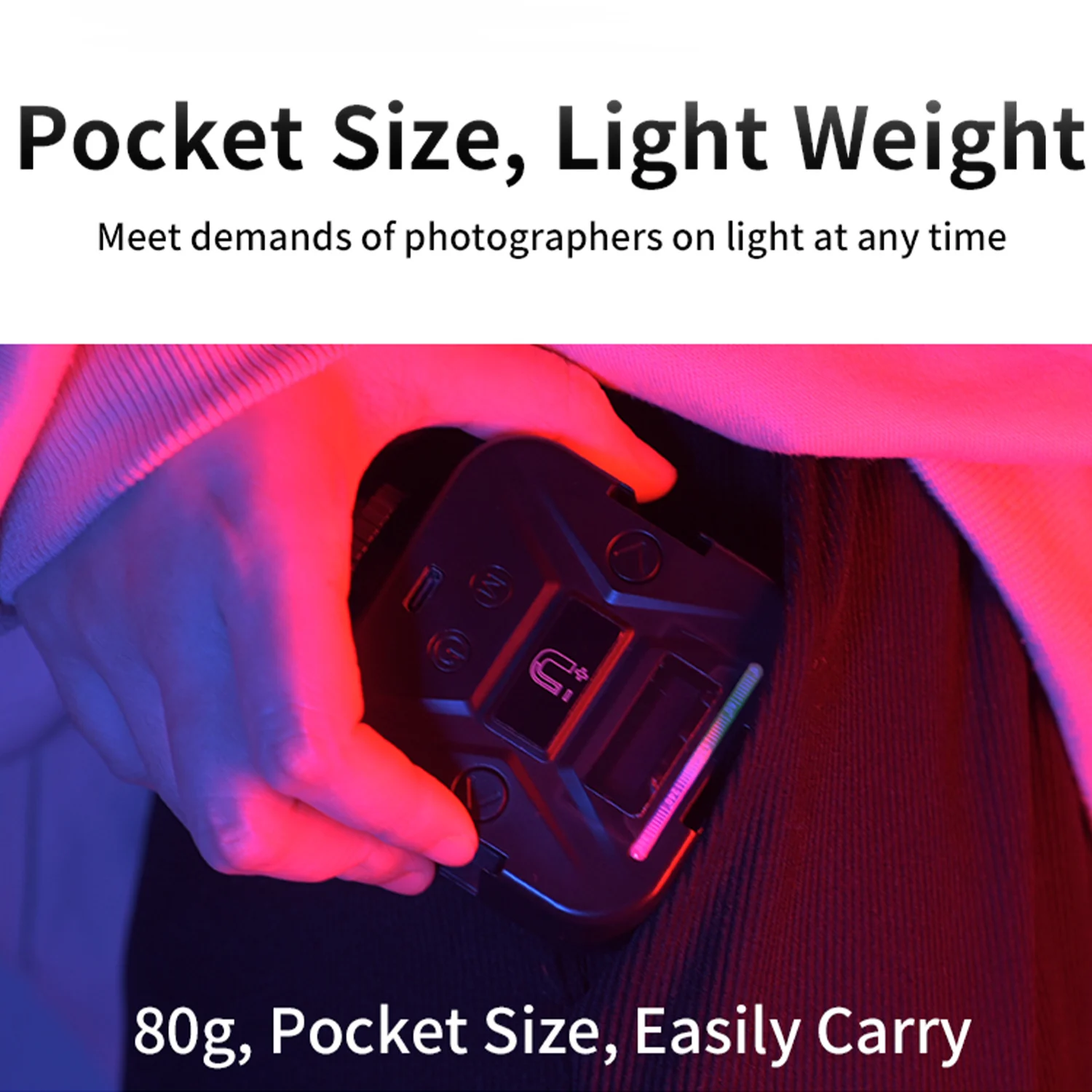 Светодиодная мини-вспышка для видеокамеры A10 Rgb с креплением холодного башмака