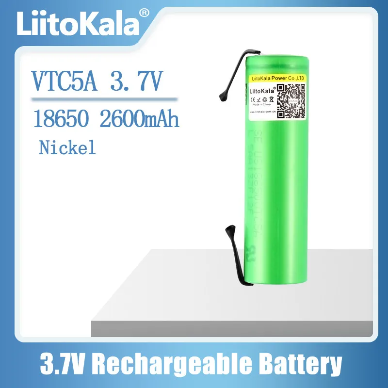 Liitokala VTC5A-N Max 40A Pulse 60A Original 3.6V battery 18650 rechargeable VTC5A 2600mAh High Drain 40A Battery