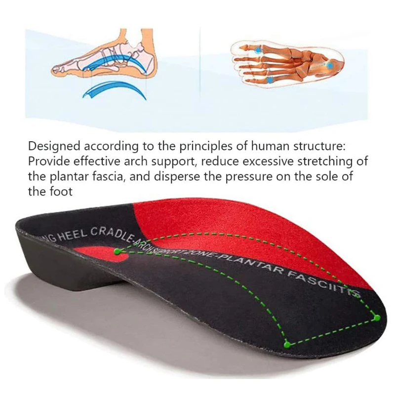Orthopedic Insoles High Arch Supports Shoe Sole for Plantar Fasciitis Flat Feet Over-Pronation Relief Heel Spur Pain Shoe Pads images - 6
