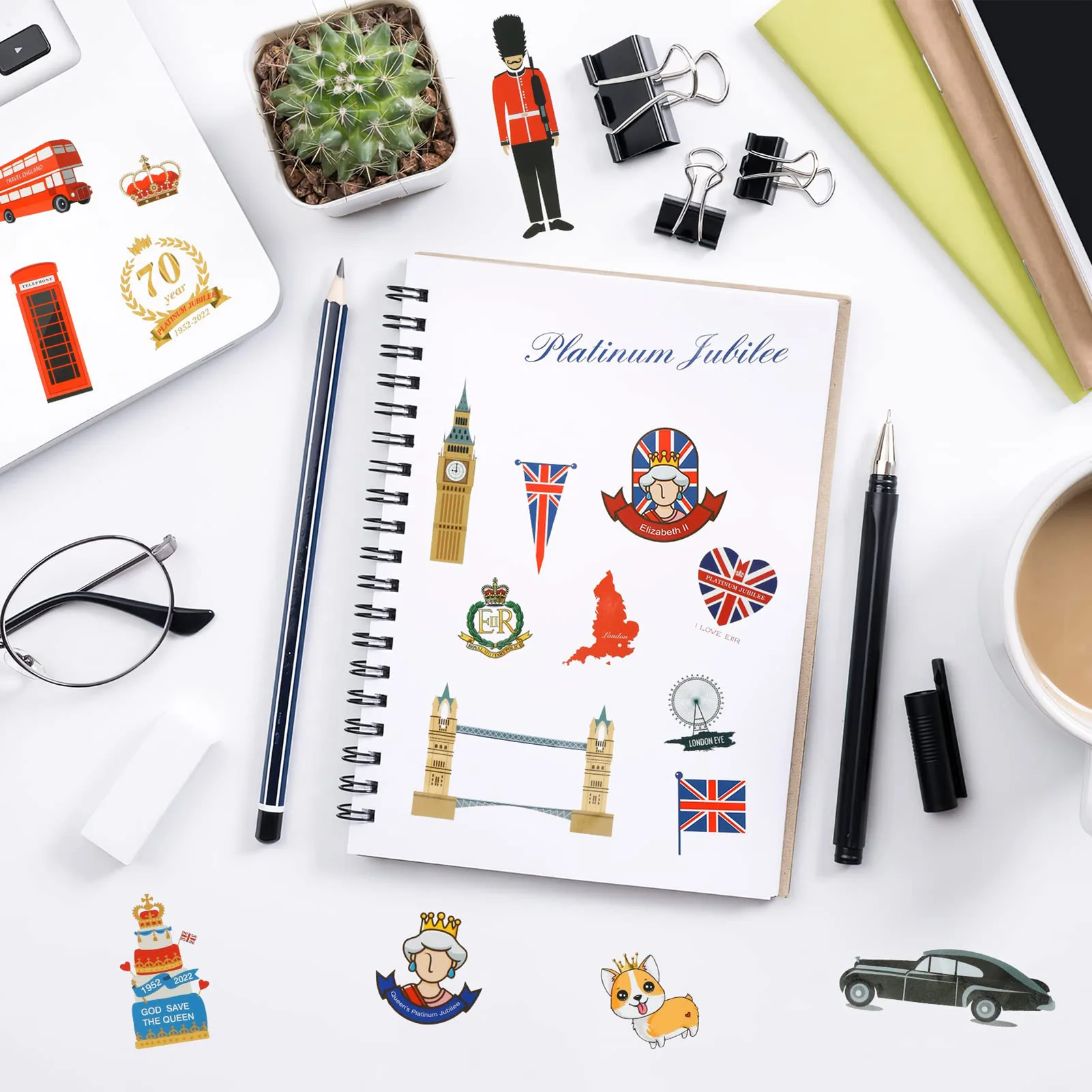 76 шт. декоративные наклейки с изображением королевы | Британское патриотическое