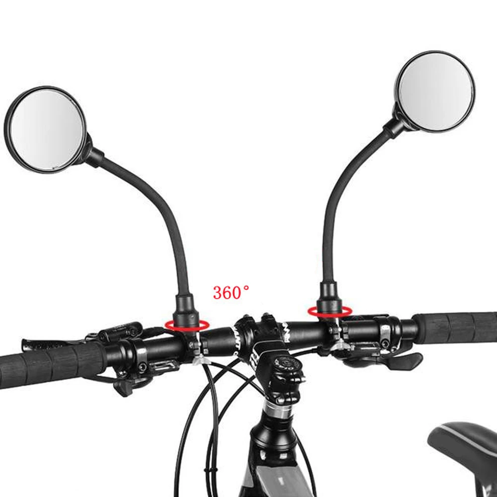 MTB 백미러 유연한 자전거 안전 원형 핸들 바 미러 교체, 편리하고 간단한 설치 자전거 부품
