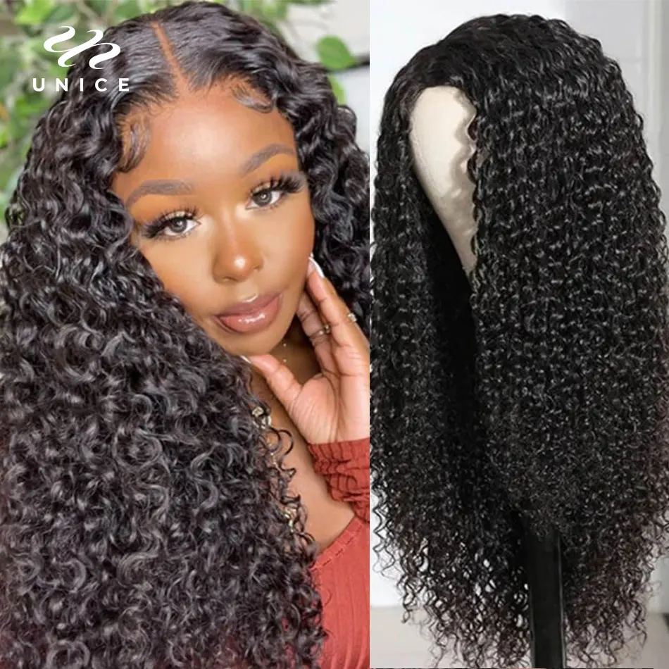 Buy UNice Hair 13x4 Curly Lace Front Wig Human With Baby Pre Plucked Hairline Frontal Wigs for Women On Sale Clearance on