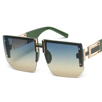 h letter square rimless sunglasses for men modern womens fashion oversized shades