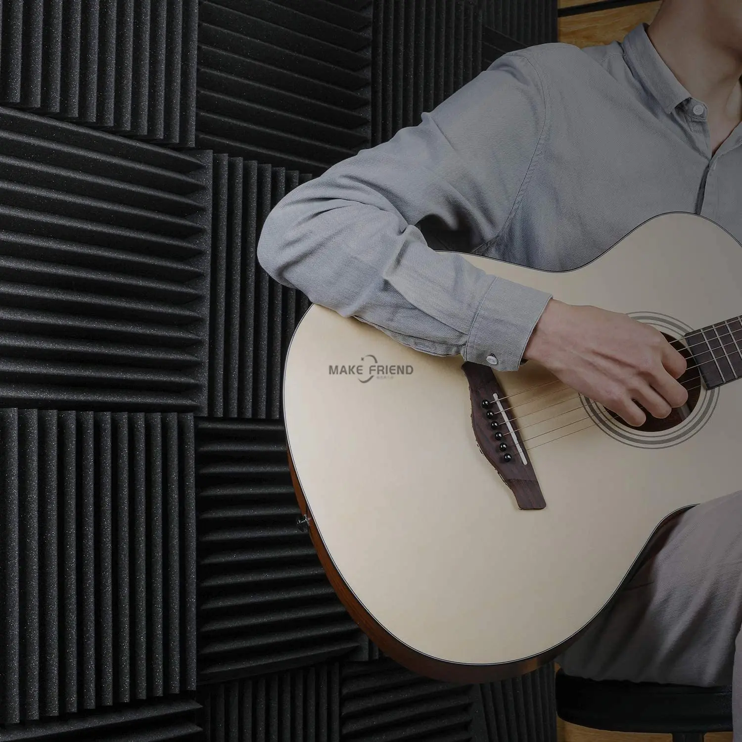 50 Pack Acoustic Panels Sound Proof Foam 1" x 12" Wedge Absorbing Panel Noise Canceling Foams for Studio Walls |