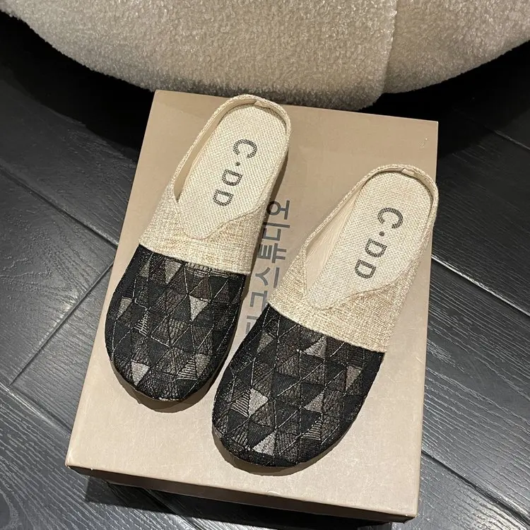 

Soft Bottom Baotou Half Slippers Women's Outdoor Lazy Slippers 2022 Summer New Women's Shoes Wild Mesh Sandals and Slippers Tide