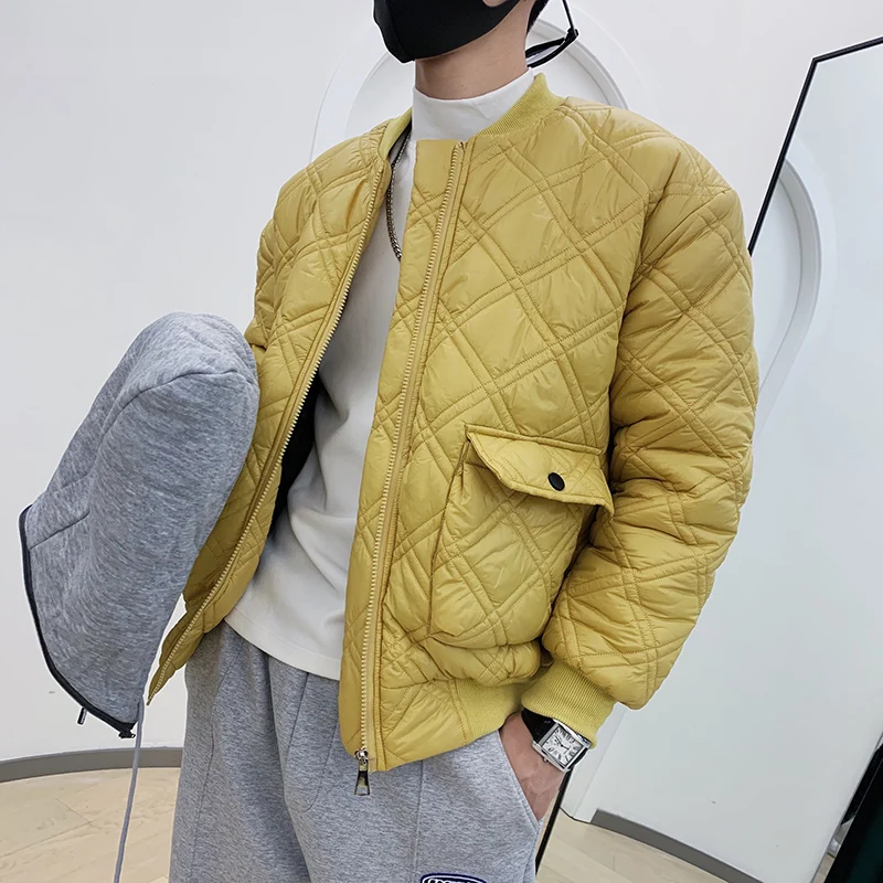 

Корейские зимние куртки, мужские свободные бейсбольные куртки с капюшоном, Повседневная Уличная одежда, парки оверсайз, хип-хоп пальто, мужская одежда