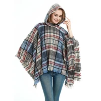 chenkio classic ladies hooded striped cape sweater ponchos for women shawl for women winter scarf women luxury capes shawl