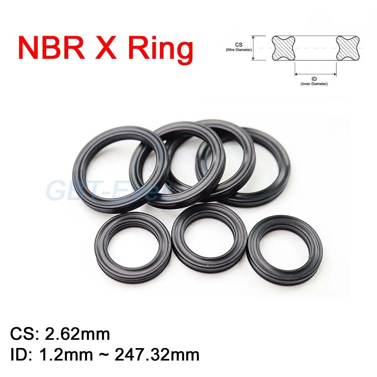 

Кольцевые уплотнения NBR X Ring черные 2,62 мм