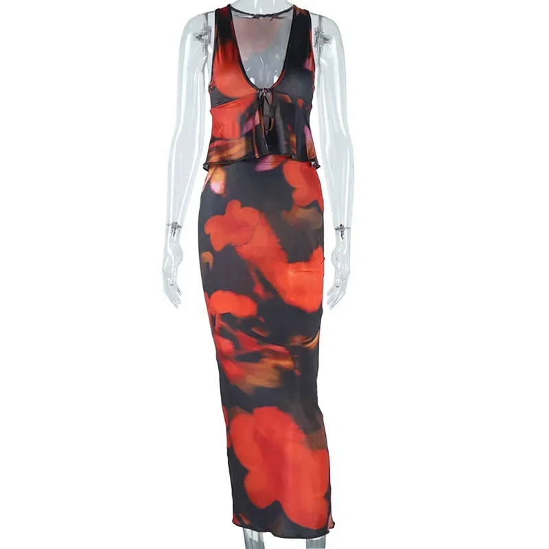 Соблазнительный комплект Ueteey из двух предметов с юбкой Женский без рукавов жилет